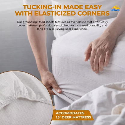 Bed Earthing Sheet Grounding Sheet Mat Queen King Bed Flat Fitted Sheet AU Plug