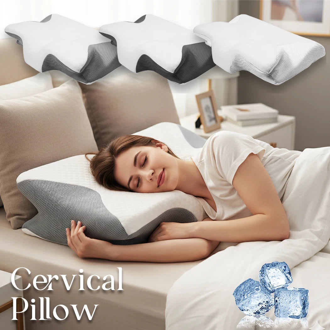 PORIYA Ergonomic Cervical Pillow Memory Foam Pillow Cooling Neck Support Pillow