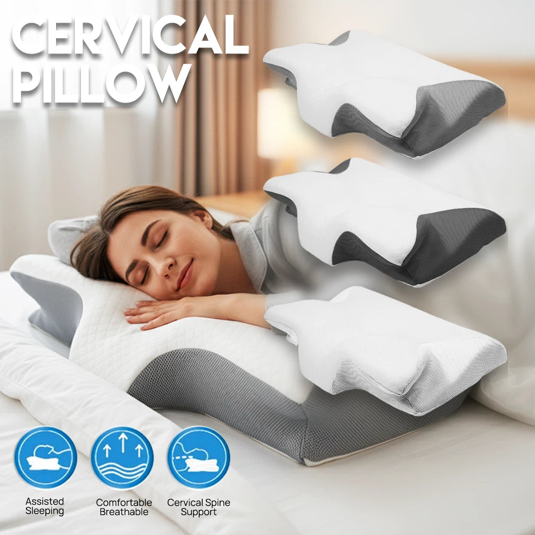 PORIYA Ergonomic Cervical Pillow Memory Foam Pillow Cooling Neck Support Pillow